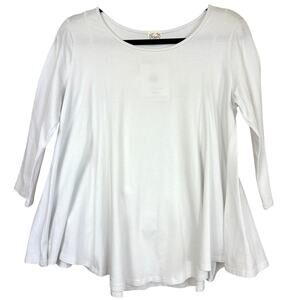 NWT Et'Lois Small Round Neck Swing Top 3/4 Sleeve Made in USA SZ SM